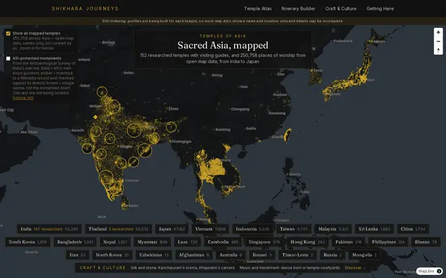 Homepage of the Shikhara Journeys website